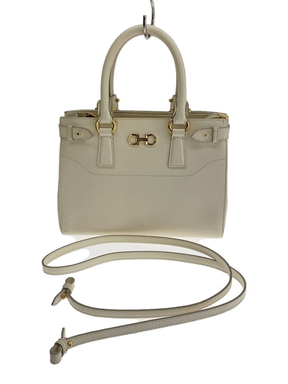 Salvatore Ferragamo Gantini Tote Bag Leather White